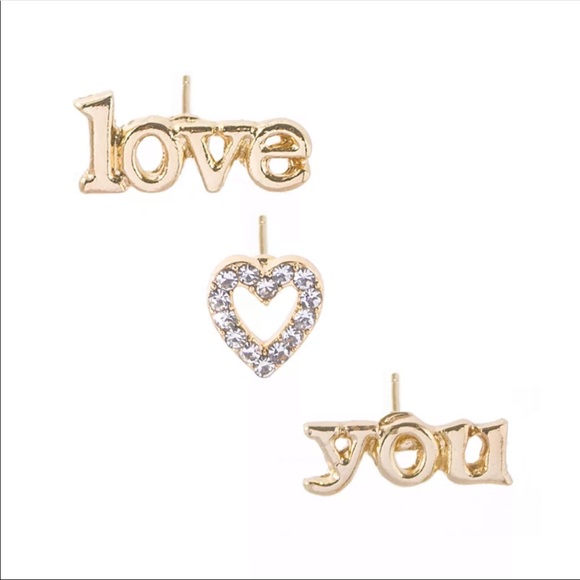 🆕 3 Pc. Love You Stud Set - Picture 2 of 4